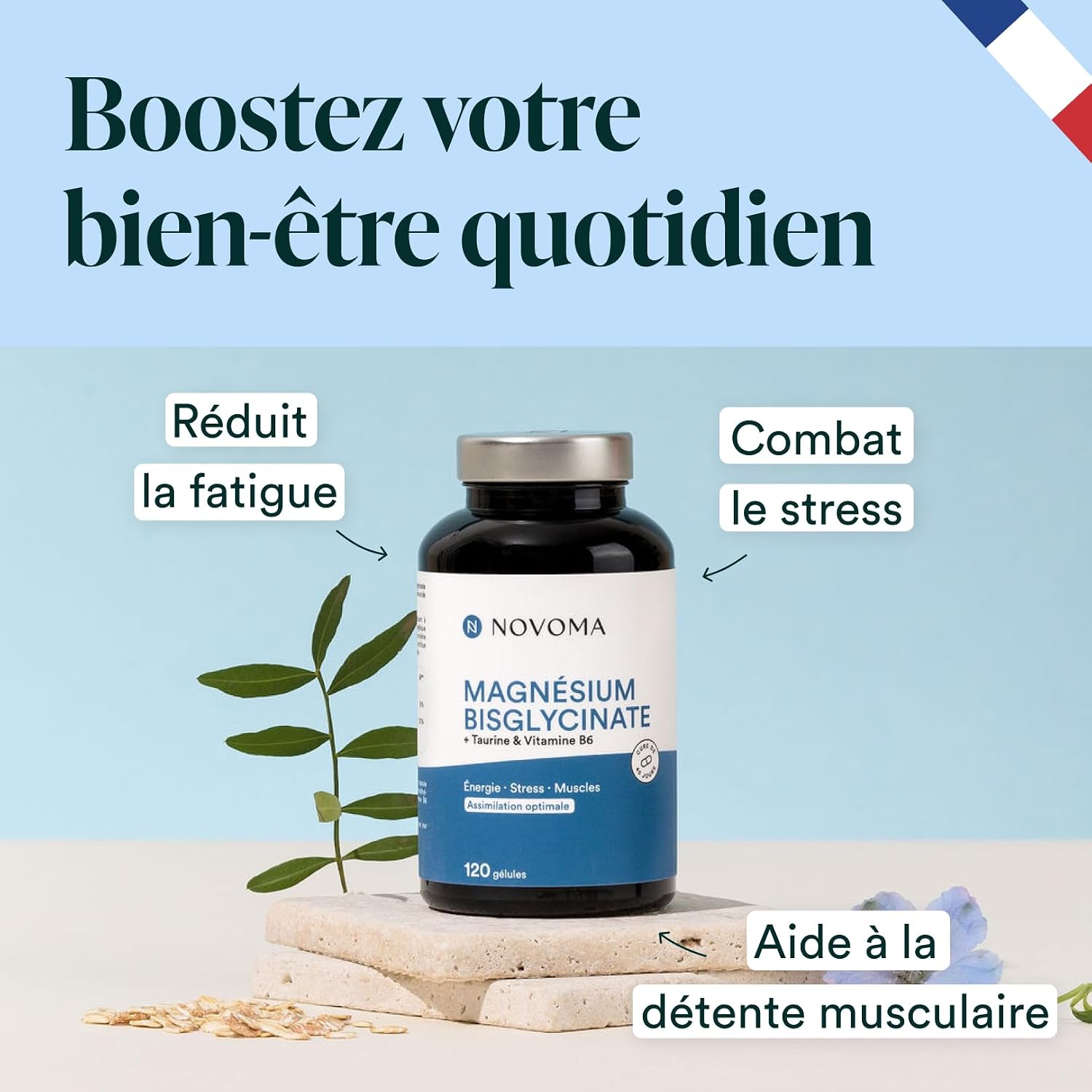 Detalle 2 de NOVOMA Magnésium Bisglycinate 300 mg 120 gélules