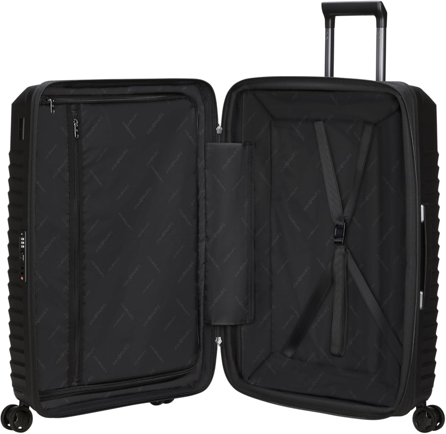 Detalle de Samsonite Intuo Spinner L – Erweiterbarer Koffer 75 cm, 105/115 L, Schwarz