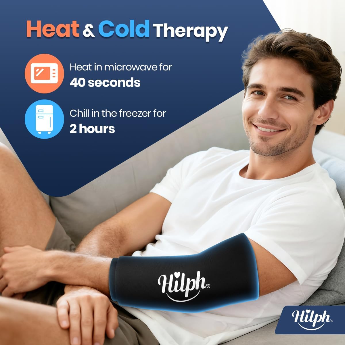Thumbnail 6 de Hilph Elbow Ice Pack Compression Sleeve – reusable cold and hot gel wrap (Size M)