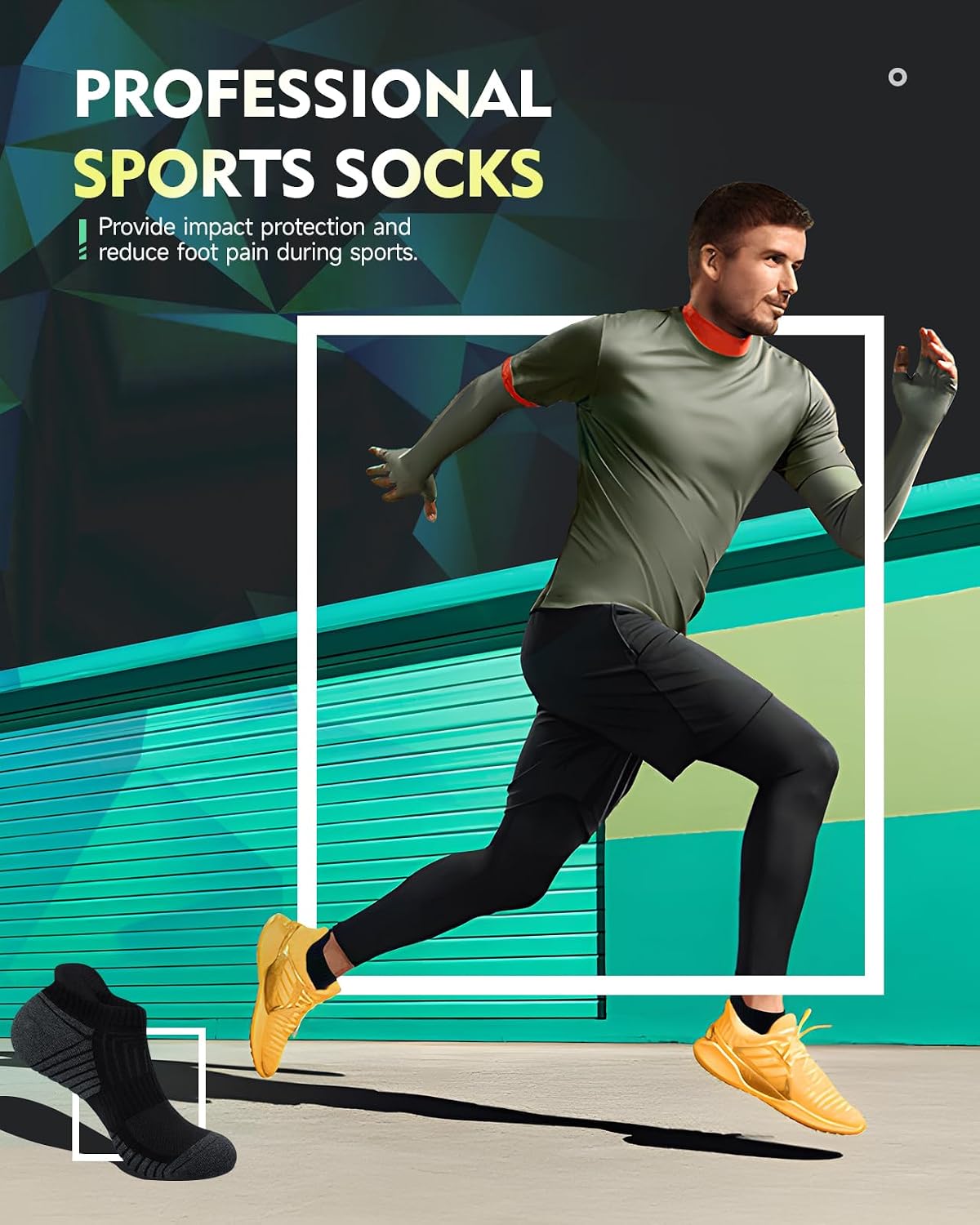 Detalle de RUIXUE Mens Trainer Socks Cushioned Running Socks – Cotton Ankle Socks (6 or 10 Pairs)