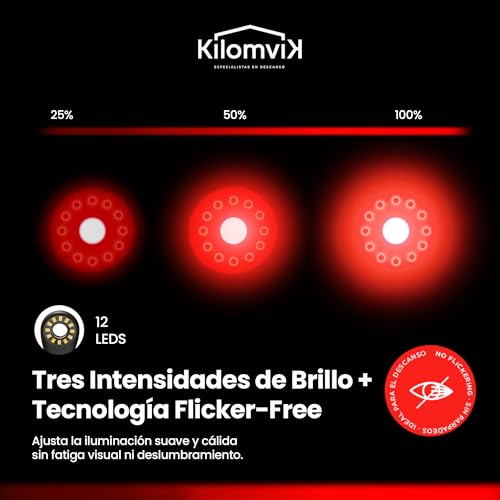 Thumbnail 4 de KILOMVIK Lampara Luz Roja Nocturna Melatonina - Lectura suave para dormir mejor