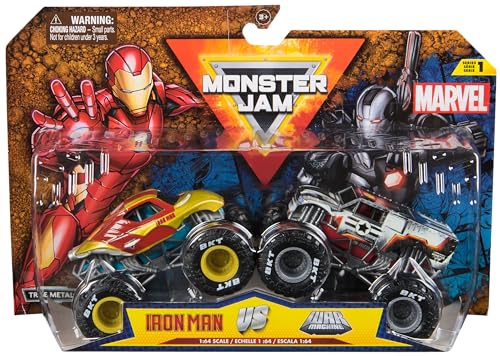Detalle de Monster Jam, coffret de 2 véhicules Marvel 1:64 en métal moulé, modèle aléatoire