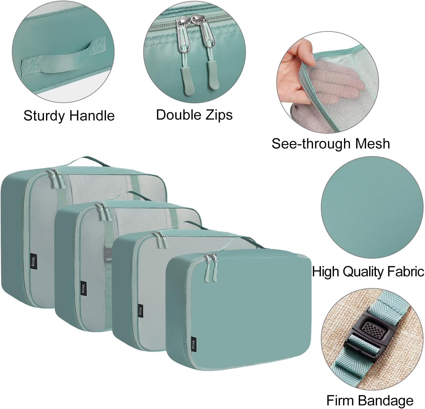 Detalle 2 de BAGAIL Packwürfel-Set 8-teilig für Reisen