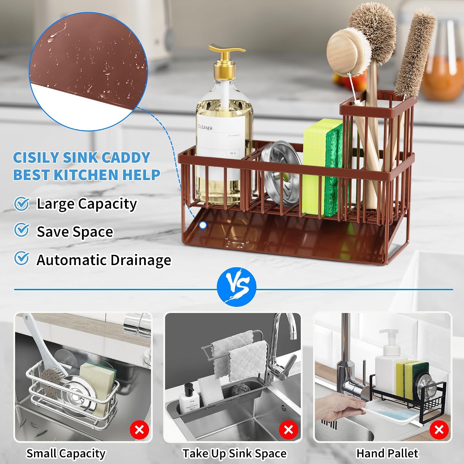Thumbnail 1 de Cisily Kitchen Sink Caddy 23.5 cm storage