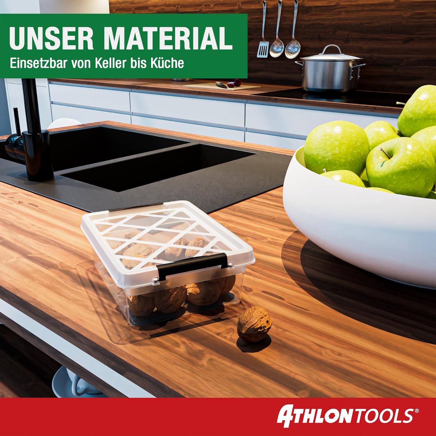 Thumbnail 5 de ATHLON TOOLS 10er Set kleine 2-l Aufbewahrungsboxen mit Deckel, stapelbar & lebensmittelecht (BPA-frei)