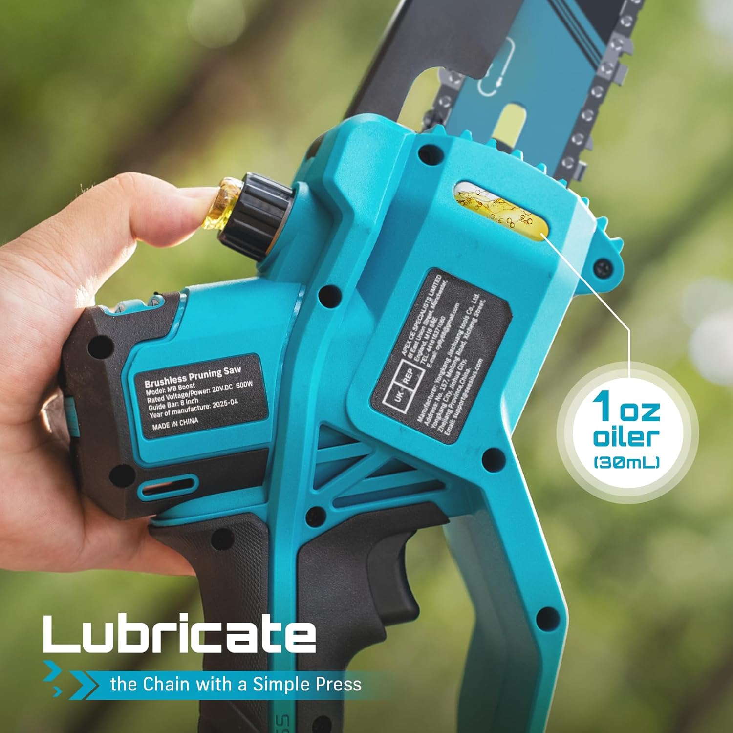 Thumbnail 6 de Seesii Mini Cordless Chainsaw M8 Boost (8 inch & 6 inch) with 2 x 3000mAh batteries