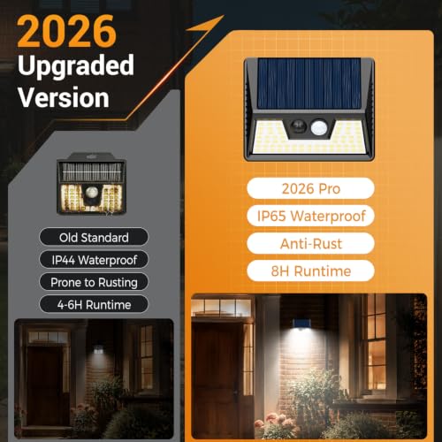 Detalle 2 de vighep Solar Lights Outdoor Garden 6 Pack: Weatherproof, Motion-Sensor Security Lights