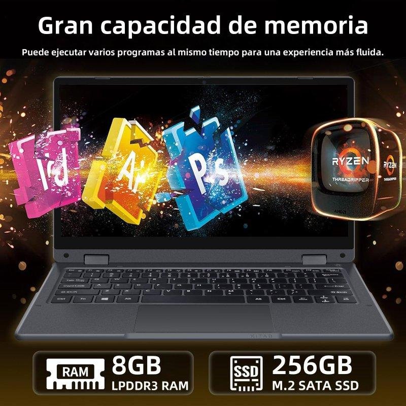 Detalle 2 de Portátil Micrear 11,6" Intel Core 6500Y, 8GB/256GB SSD, Windows 11 Pro — convertible 2 en 1