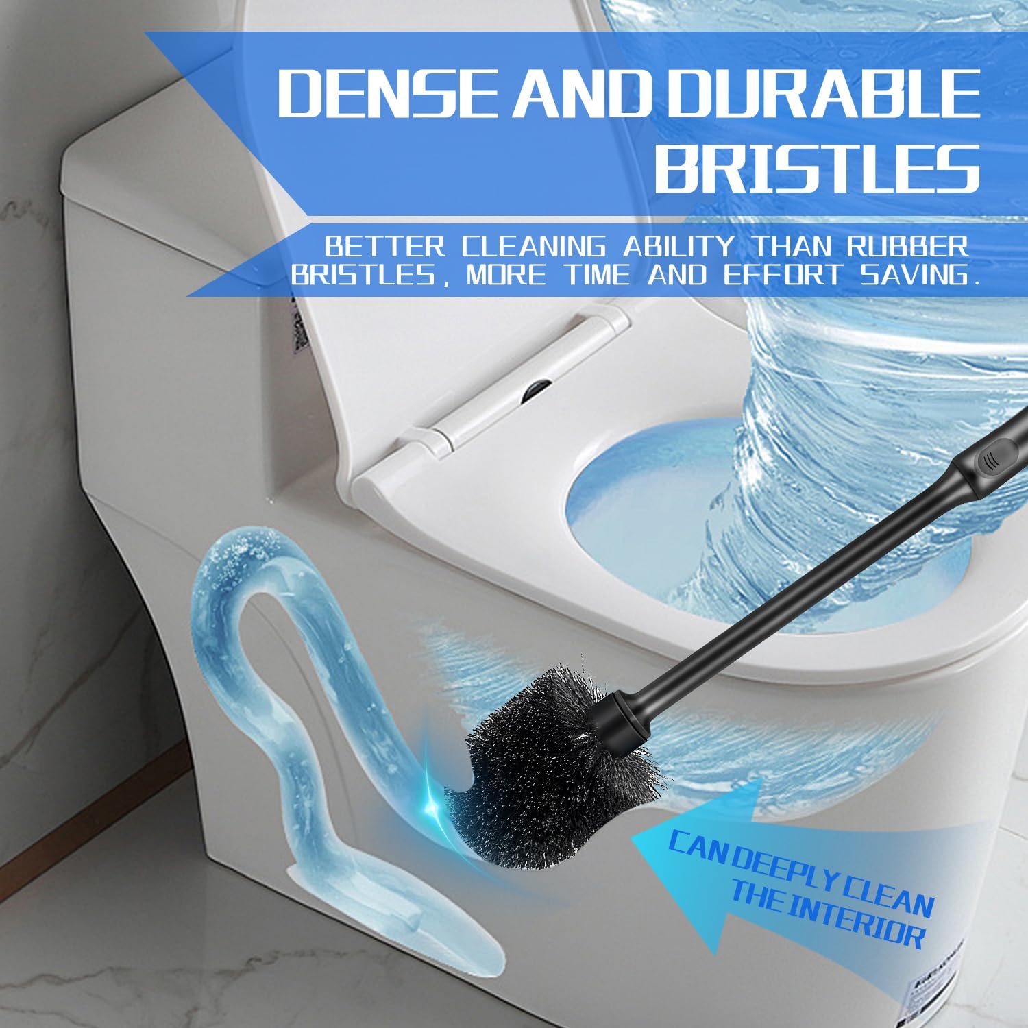 Detalle de AONEZ 2-Pack Long-Handle Toilet Brush and Holder Set