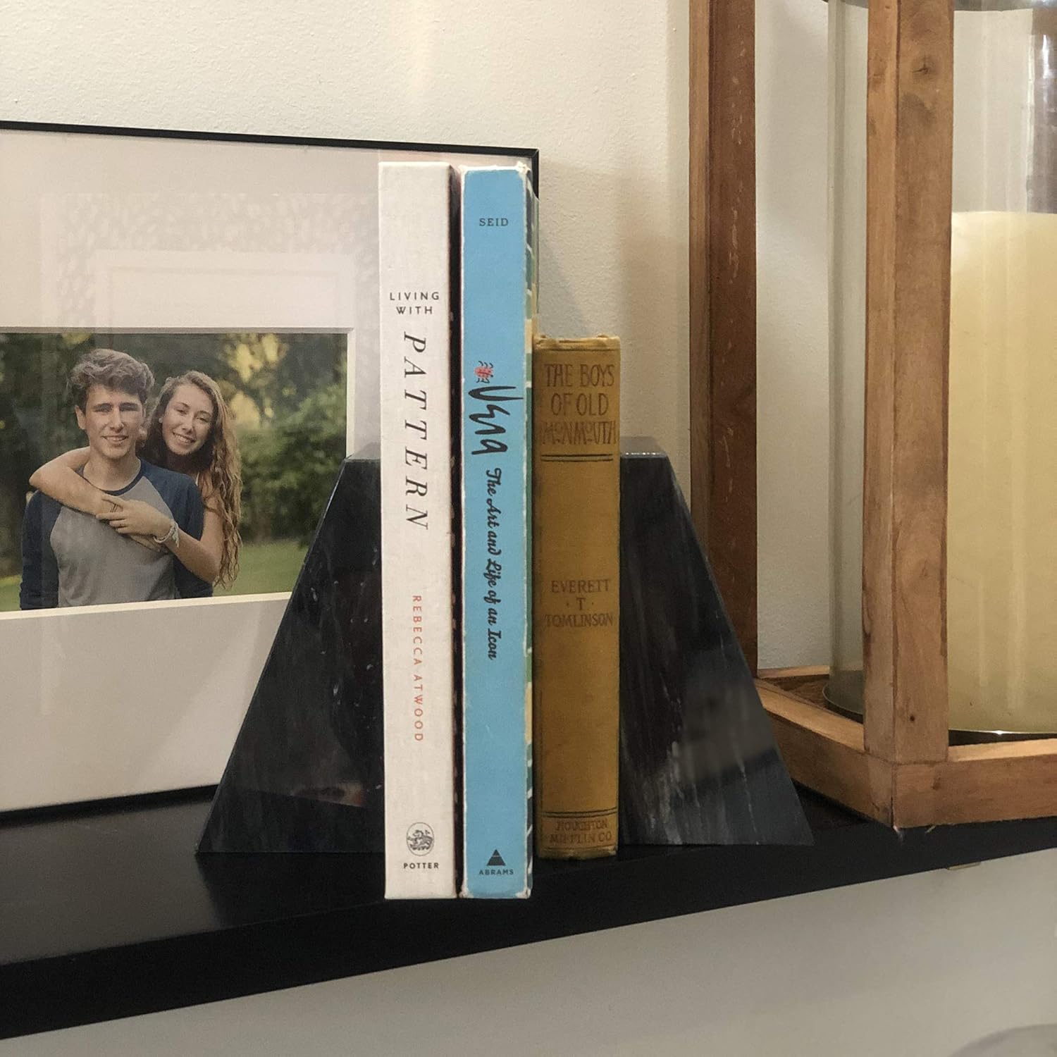 Thumbnail 4 de Fox Run Serre-livres triangulaires en marbre noir ⚙️