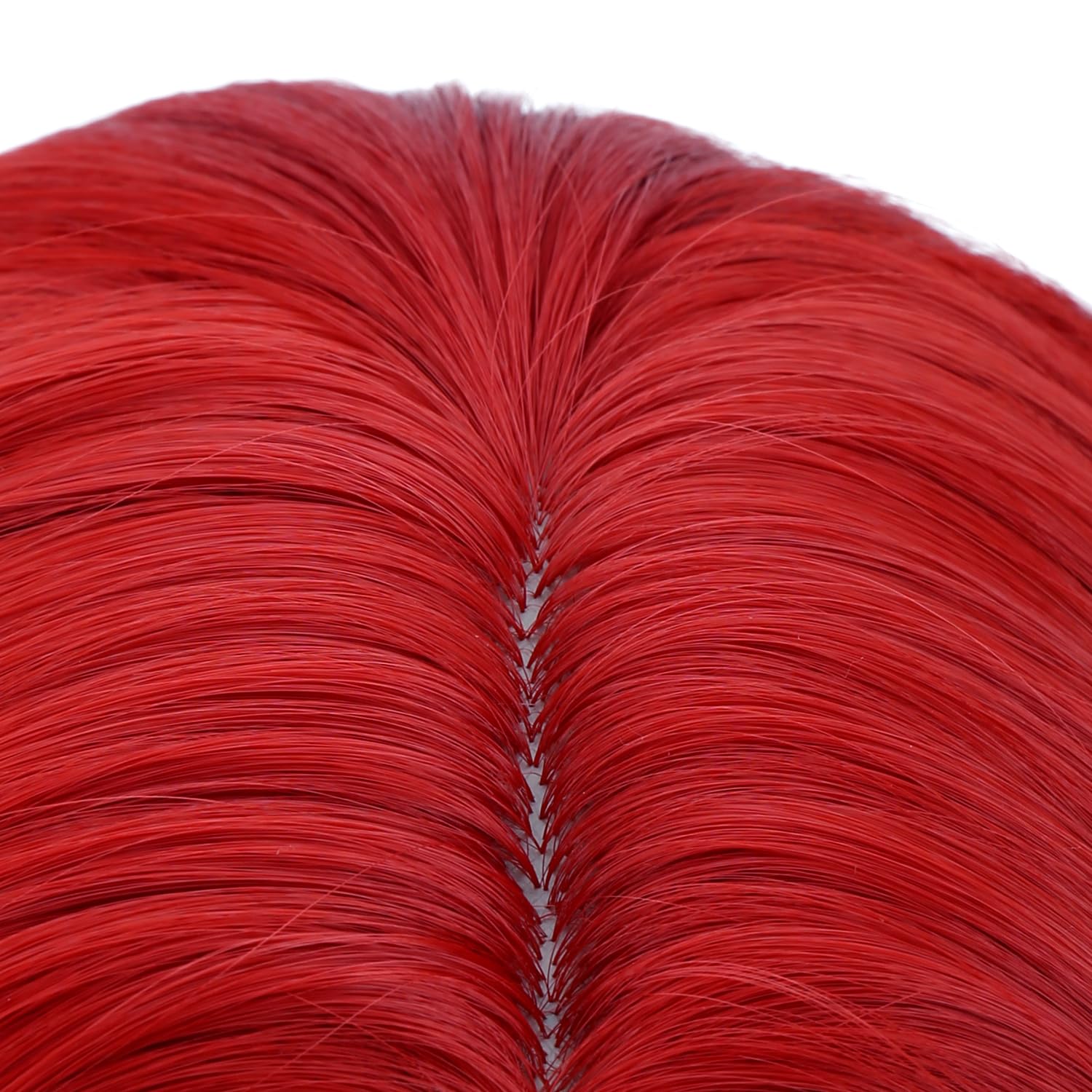 Detalle de PATTNIUM Red Short Wavy Synthetic Wig for Kids, Adjustable Cap