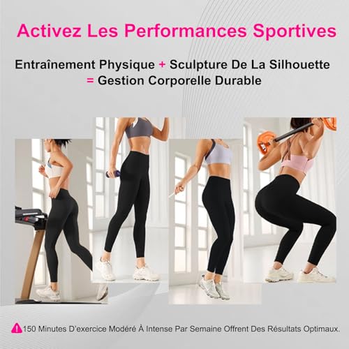 Detalle de Luveon Leggings Anti-Cellulite 3D Femme Original – Legging de compression 3D, taille haute, noir (XL) par Deedlite