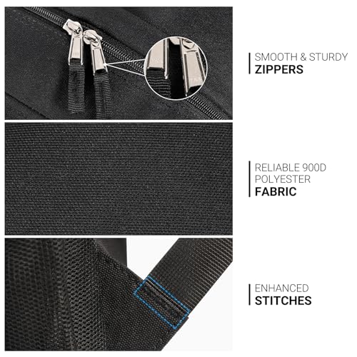 Detalle 2 de ZORFIN 26L Black Backpack: All-Season, Water-Resistant Organizer for College and Travel
