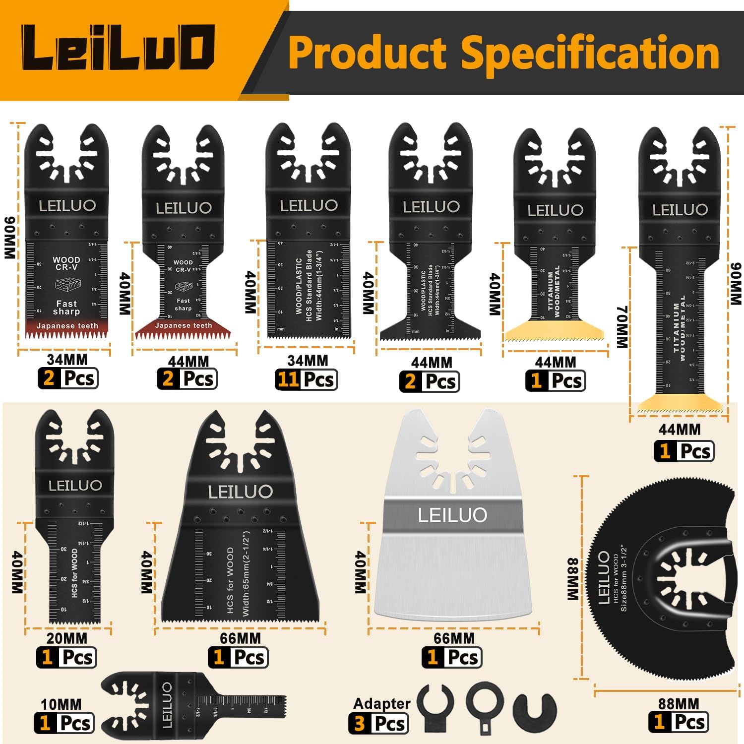 Detalle de LEILUO 155-piece Oscillating Multi-Tool Kit 🛠