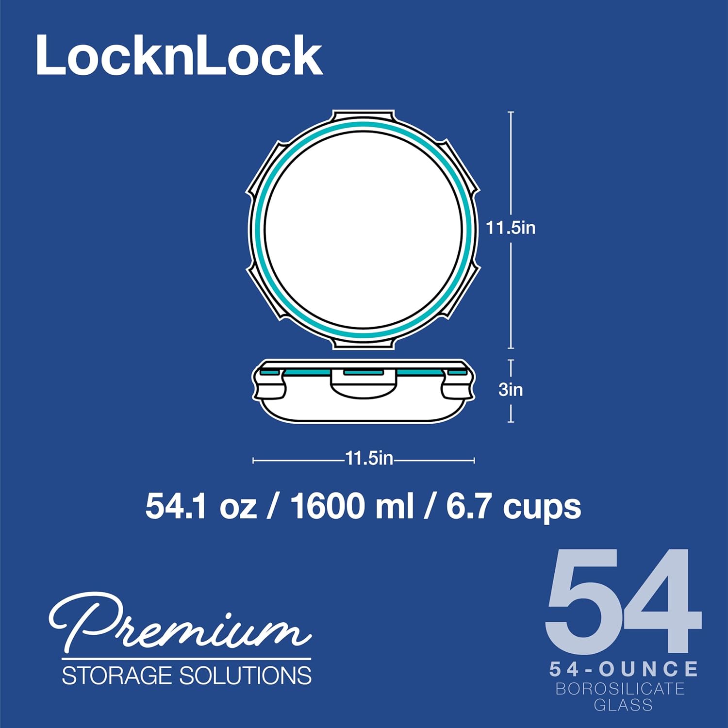 Detalle de Lock & Lock Glass Pie Dish, 9.5-Inch
