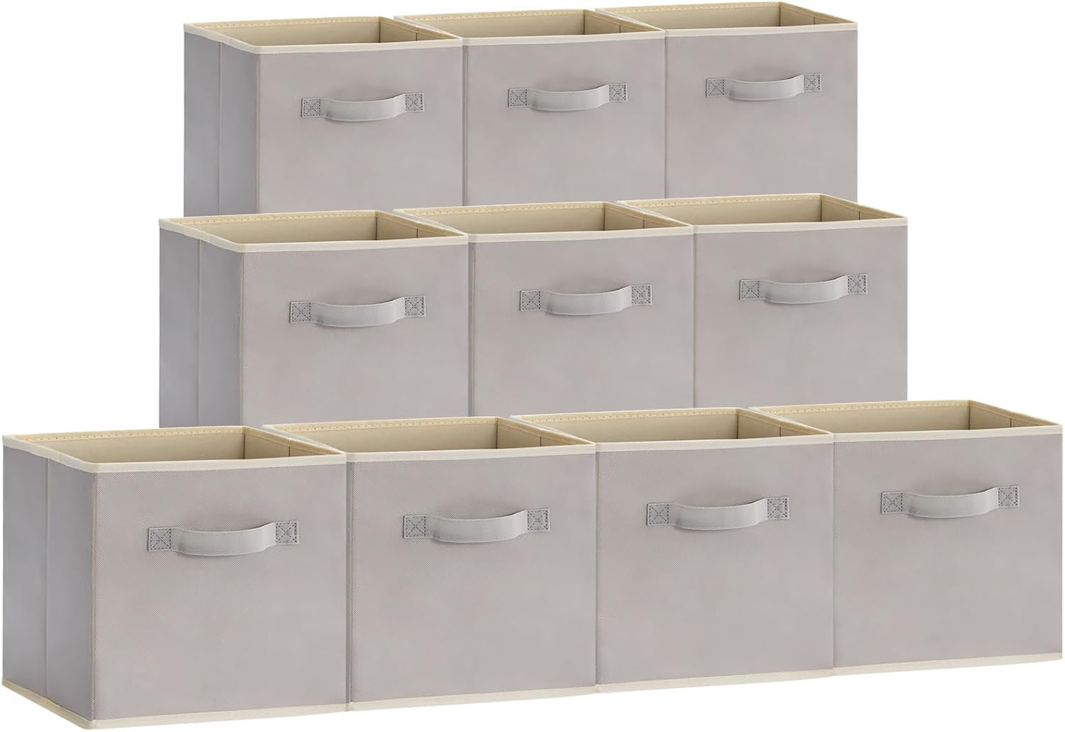 Detalle de Lifewit 23091 – 10 składanych koszy do przechowywania, jasnoszare