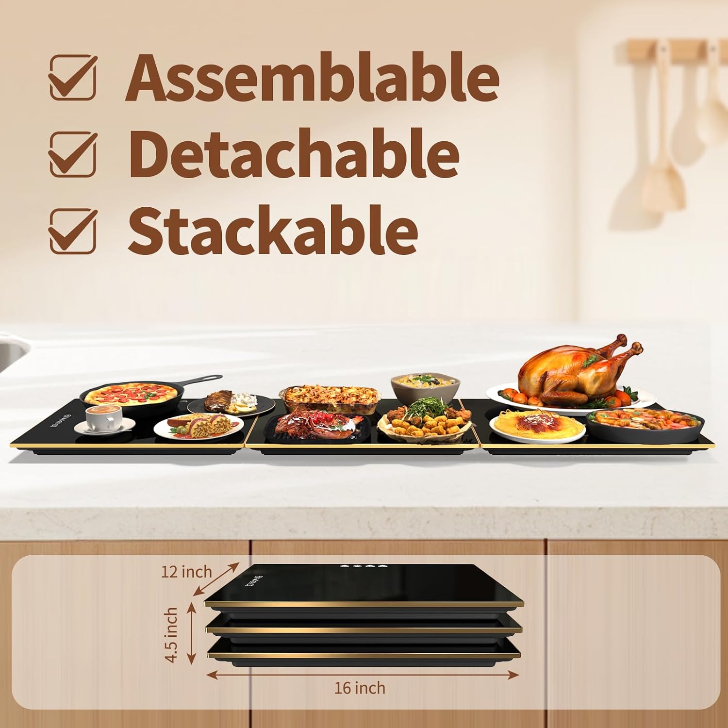 Detalle 2 de CedarAce 47x12 Food Warmer Tray 🍽