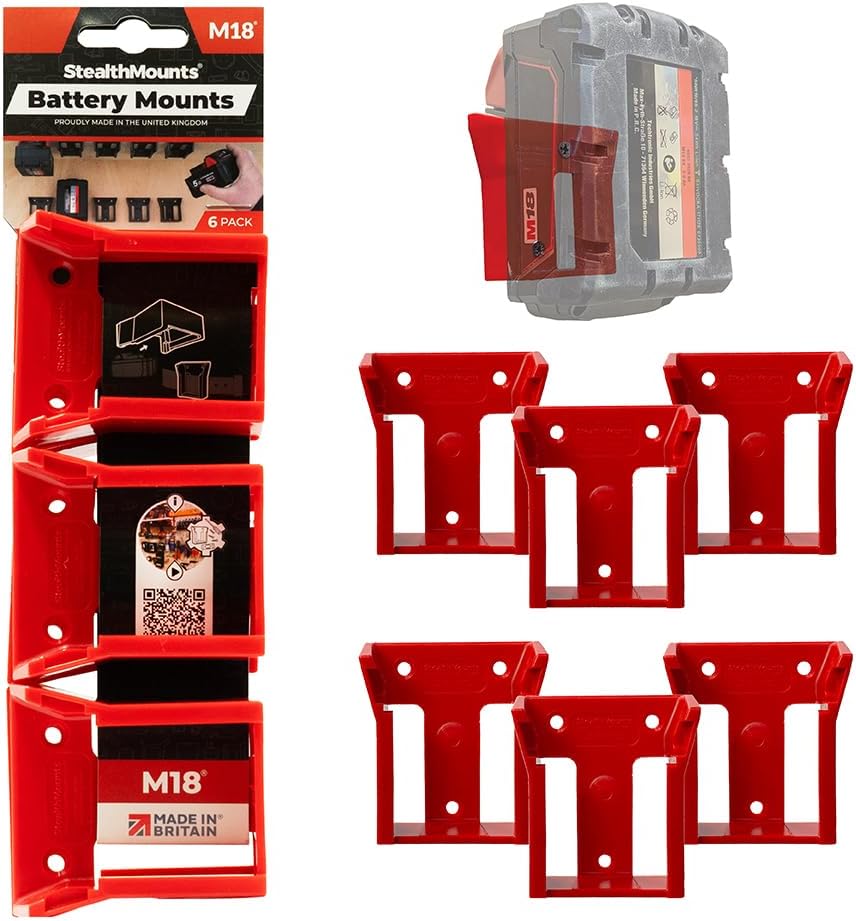 StealthMounts Supports de Batterie Milwaukee 6 pièces