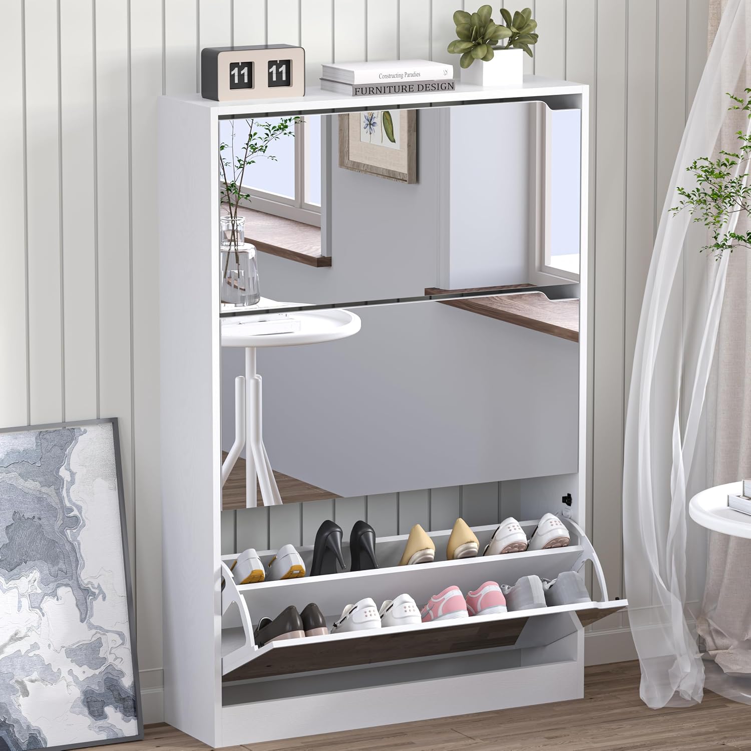Detalle de BORNOON Shoe Cabinet for 18–24 Pairs