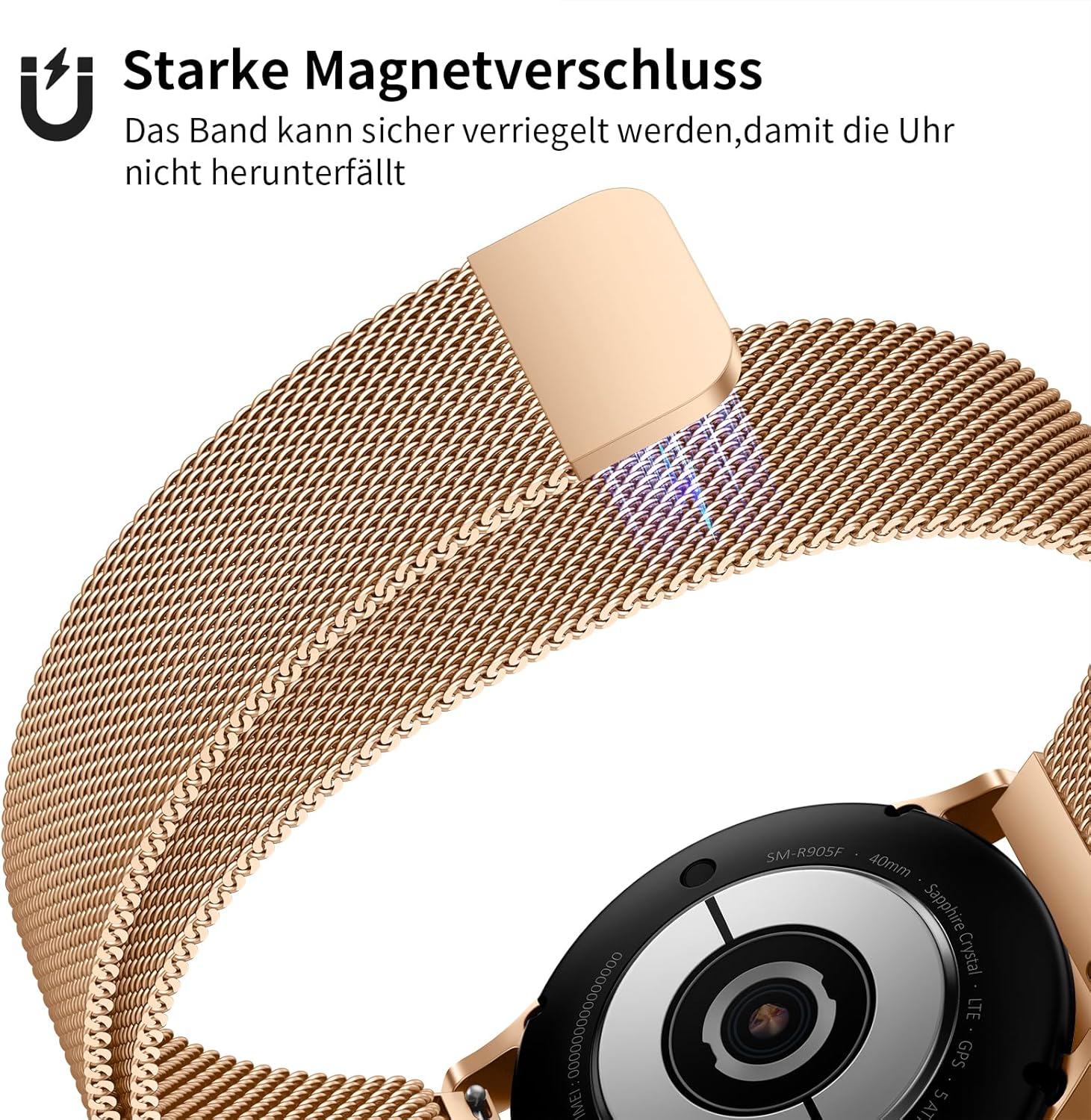 Thumbnail 4 de LYYLTX Mesh Edelstahl Uhrenarmband 20mm