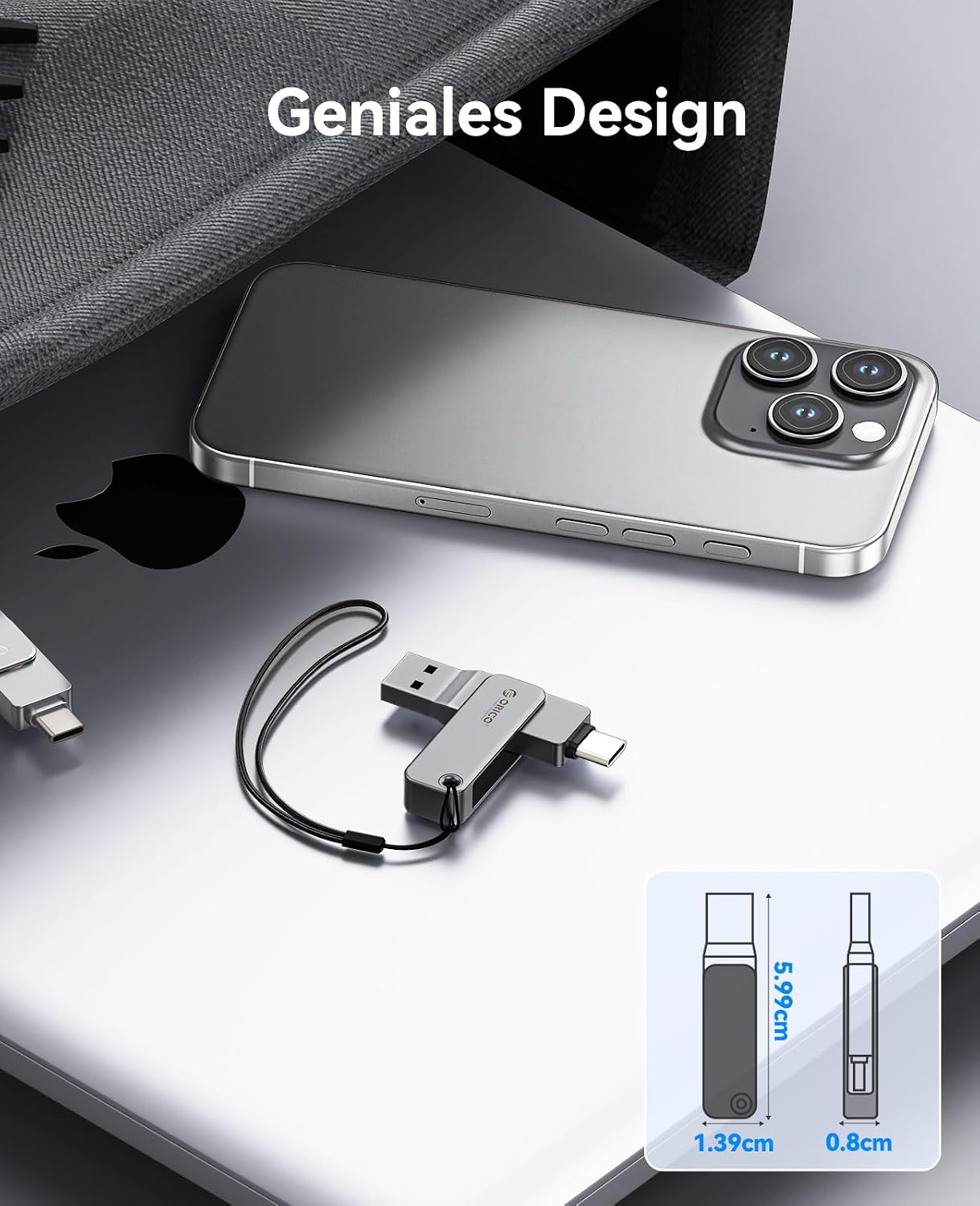 Thumbnail 6 de ORICO USB Stick 64GB USB 3.2 Gen 1 Dual USB-C & USB-A – Tragbarer Speicherstick (EB05)