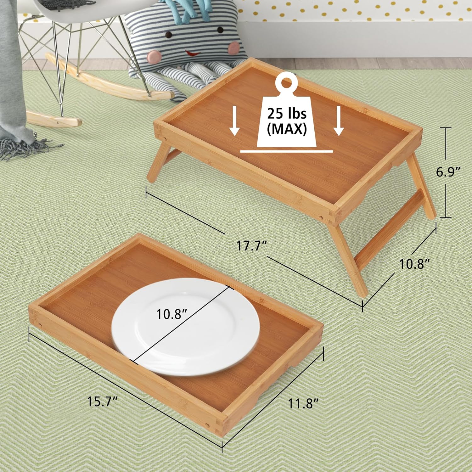 Thumbnail 3 de Artmeer Bed Tray Table Bamboo Breakfast Tray 🍽