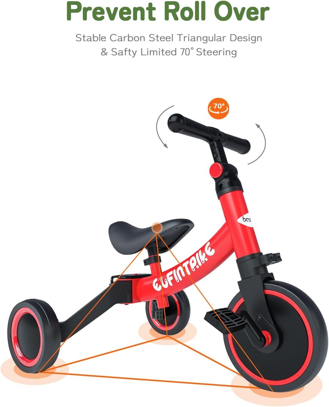 Detalle 2 de besrey 5-in-1 Toddler Bike 1–4 Years