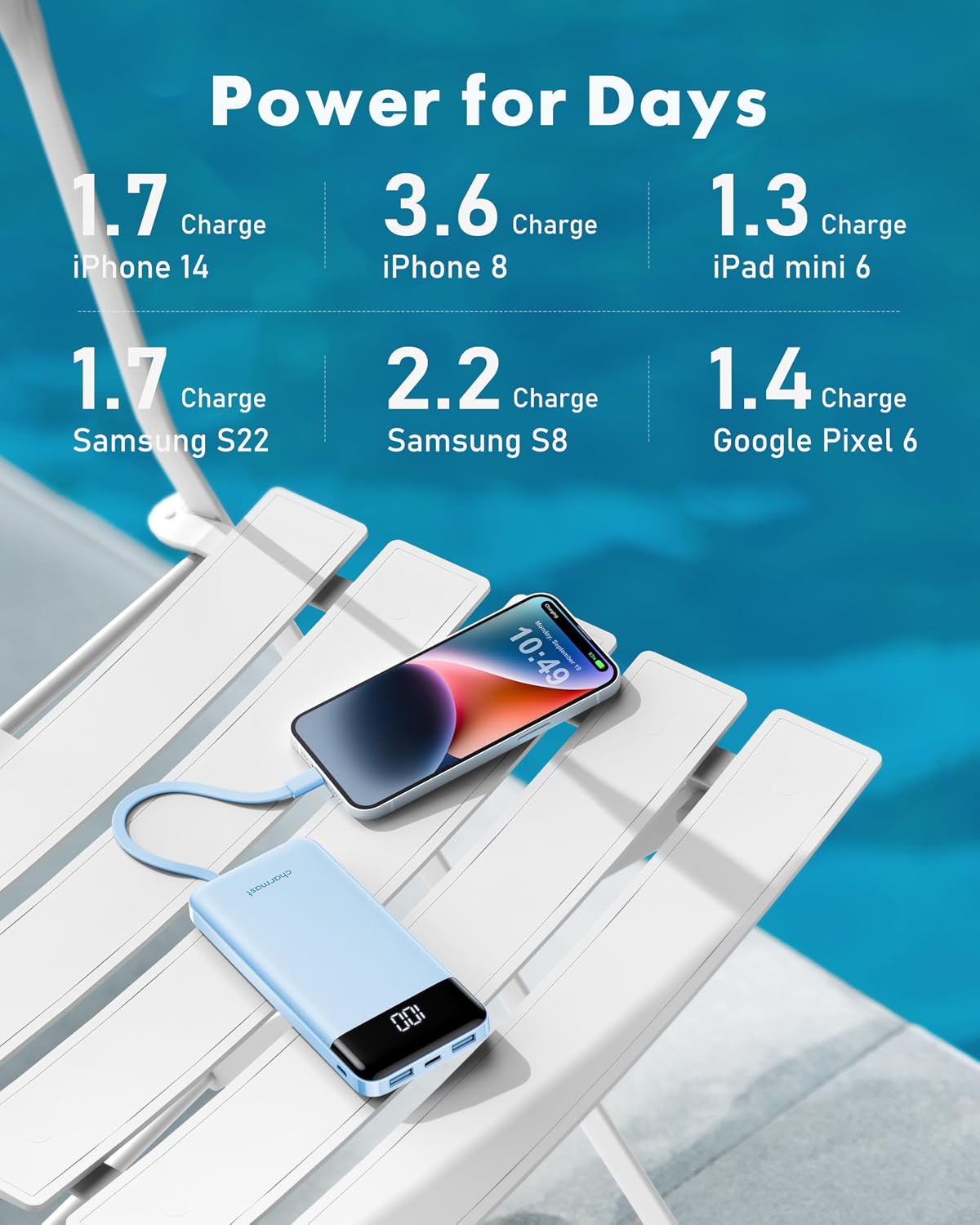 Thumbnail 5 de Charmast Power Bank with Built in Cables X 4