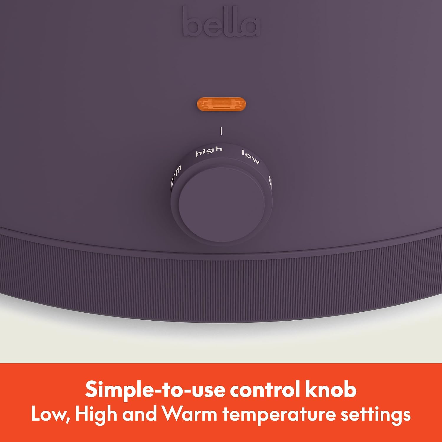 Detalle de bella 6.0 Qt Manual Slow Cooker in Plum (Ceramic Nonstick, 3 Heat Settings)