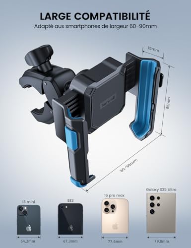 Detalle de Support Téléphone Vélo et Moto Lamicall 1S Verrouillage – Stabilité et Accessibilité