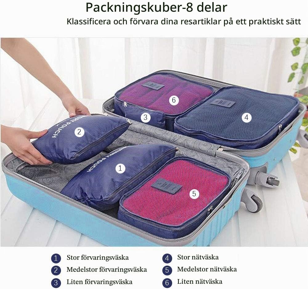 Thumbnail 2 de Vicloon packningsset, 8 delar, storlek L med skopåsar och nätpaneler