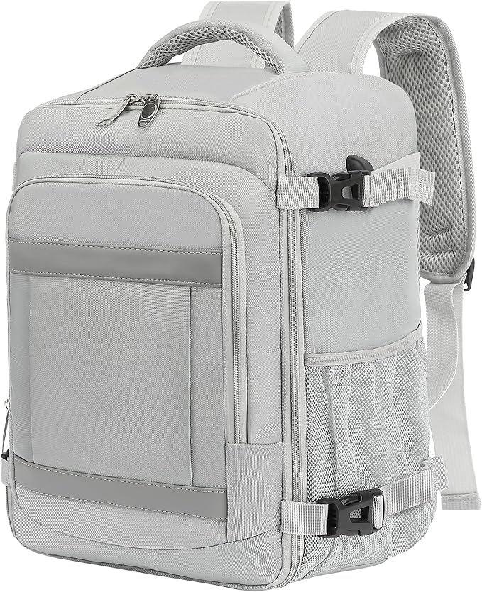 Detalle de KLOSTAIN Mochila de Viaje Cabina para Avión ✈️ 30L Gris Claro