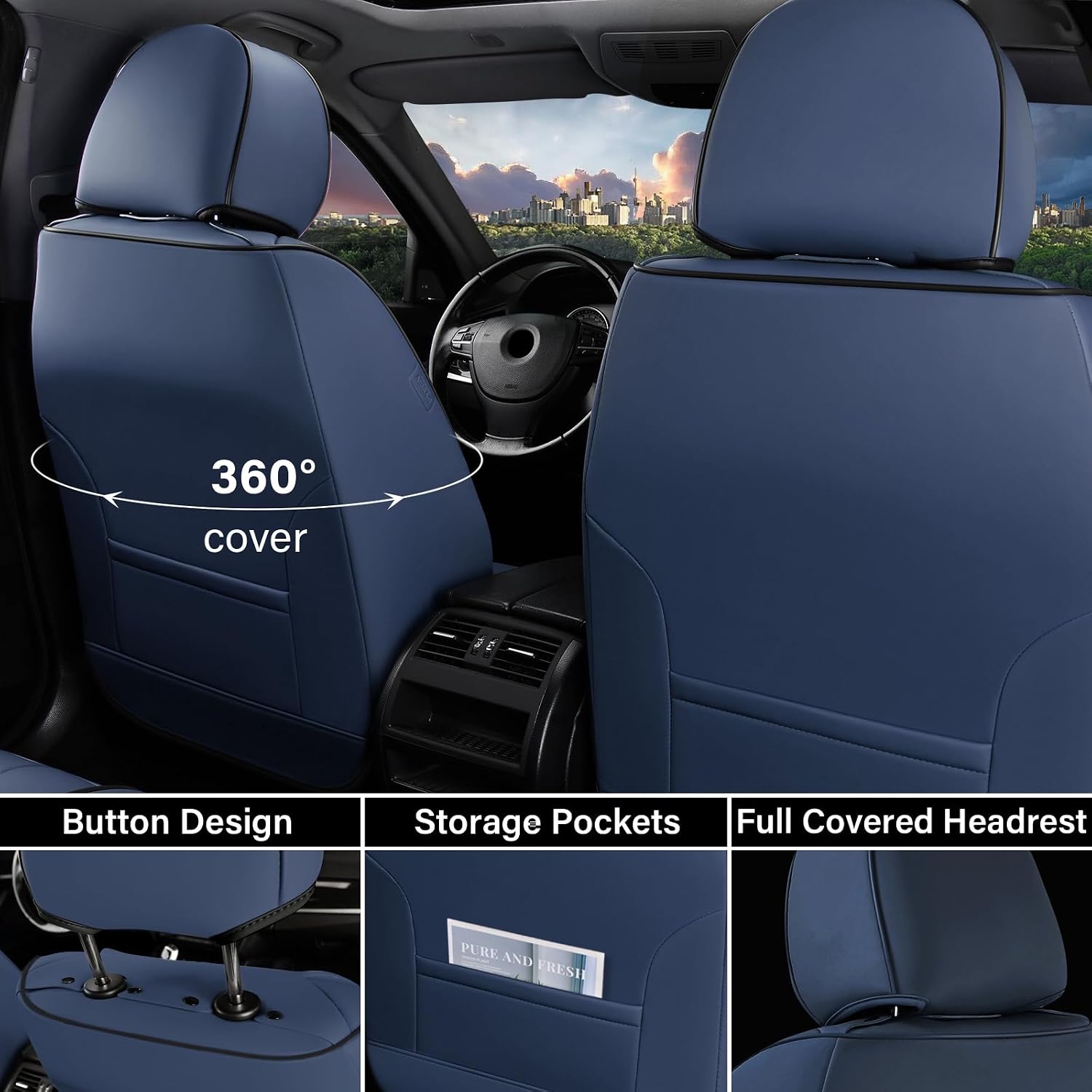 Thumbnail 2 de Coverado Leather Car Seat Covers Full Set
