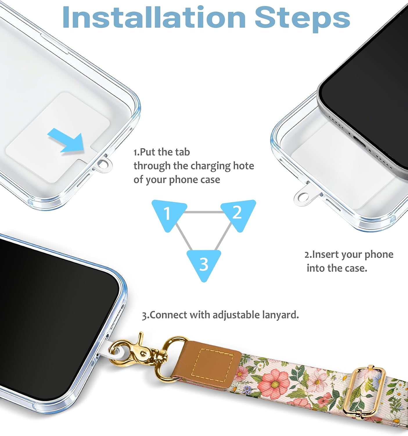 Thumbnail 6 de Yonlevres Phone Lanyard Flower Pattern
