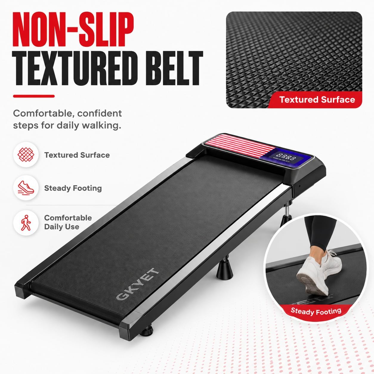Thumbnail 3 de Gkyet N4054AF Walking Pad Treadmill, 8% Incline, 2.5 HP, 15" x 35.4" Belt