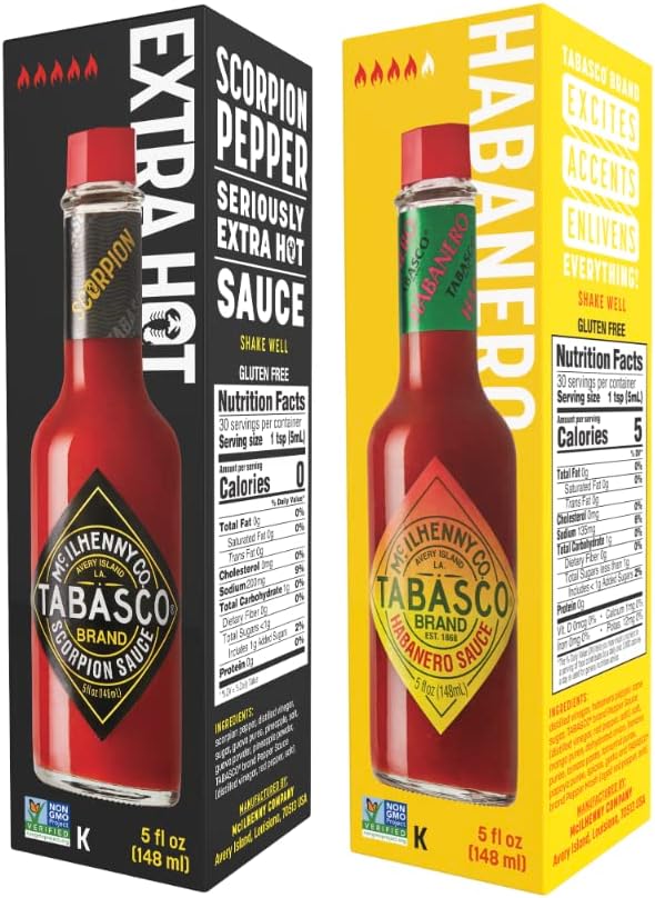 Detalle 2 de TABASCO 2-pack: Salsa Scorpion & Salsa Habanero (2 x 148 ml) – Duo piccante estremo