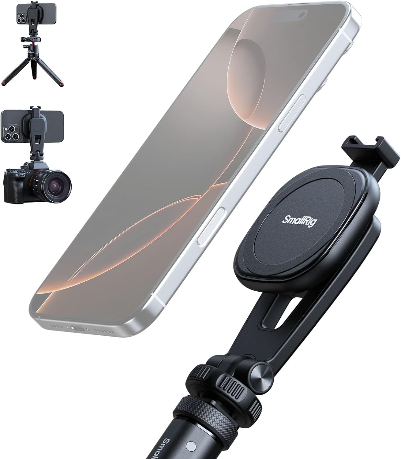 Detalle de SmallRig AC-10 5283 : pince magnétique pour téléphone MagSafe avec fixation 1/4"-20 et griffe froide