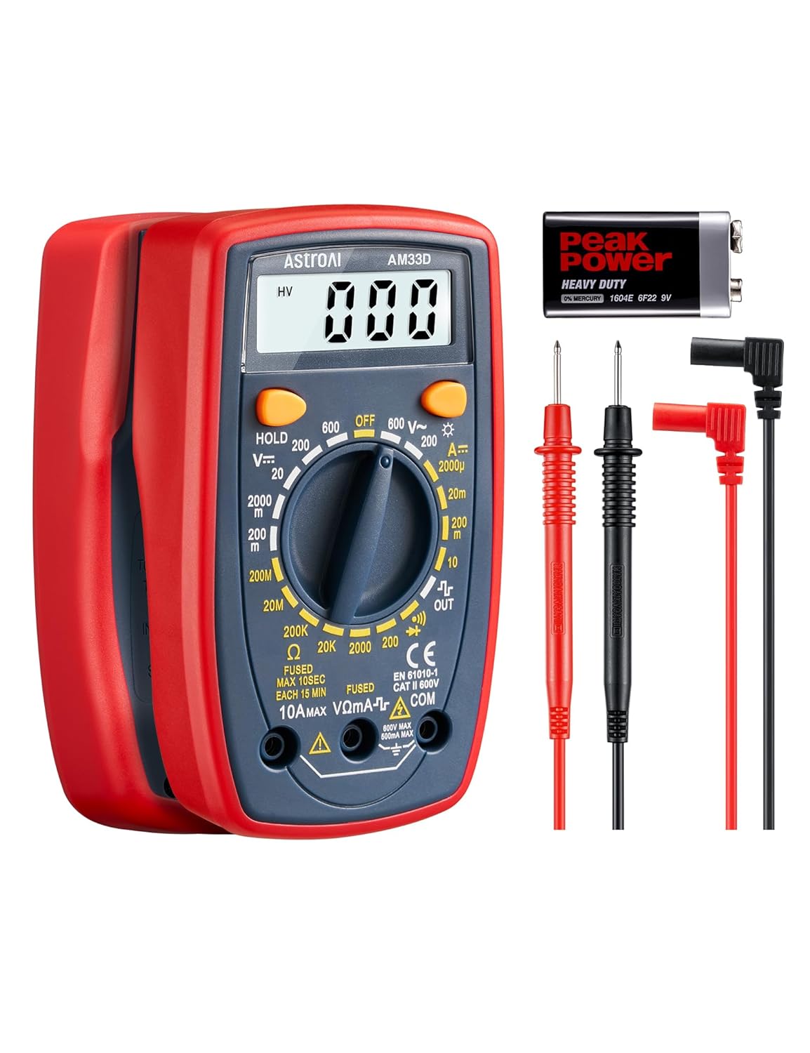 Thumbnail 1 de AstroAI Tester Elettricista 2000 Conteggi, Multimetro Digitale professionale per test di tensione, resistenza e continuità