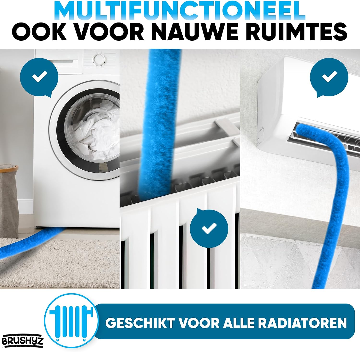Thumbnail 4 de BRUSHYZ BRU-001 radiatorborstel 115 cm, flexibel met wasbare hoes