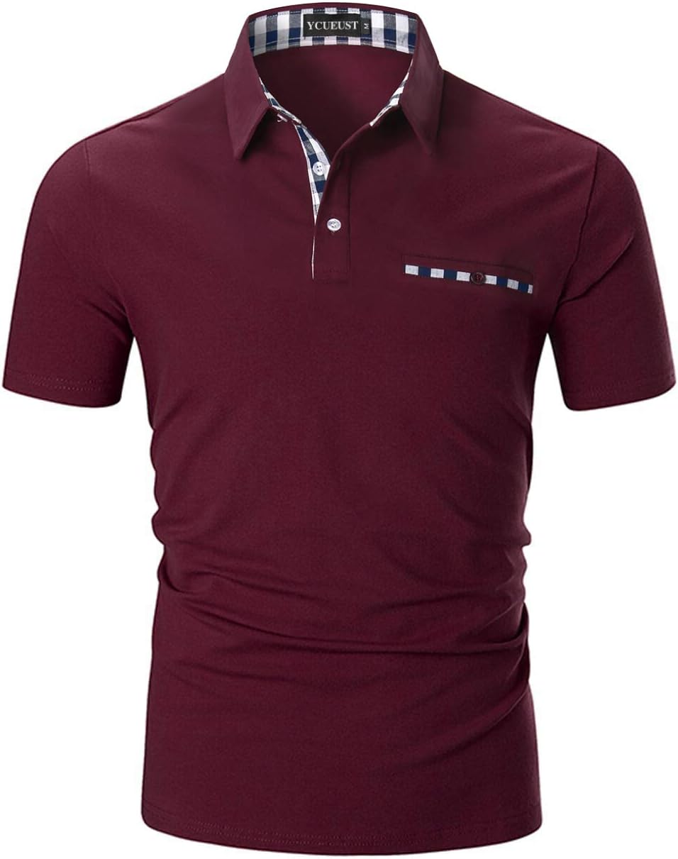 Thumbnail 6 de YCUEUST Homme Polo en coton lattice manches courtes – polo casual basic pour tennis, golf et été