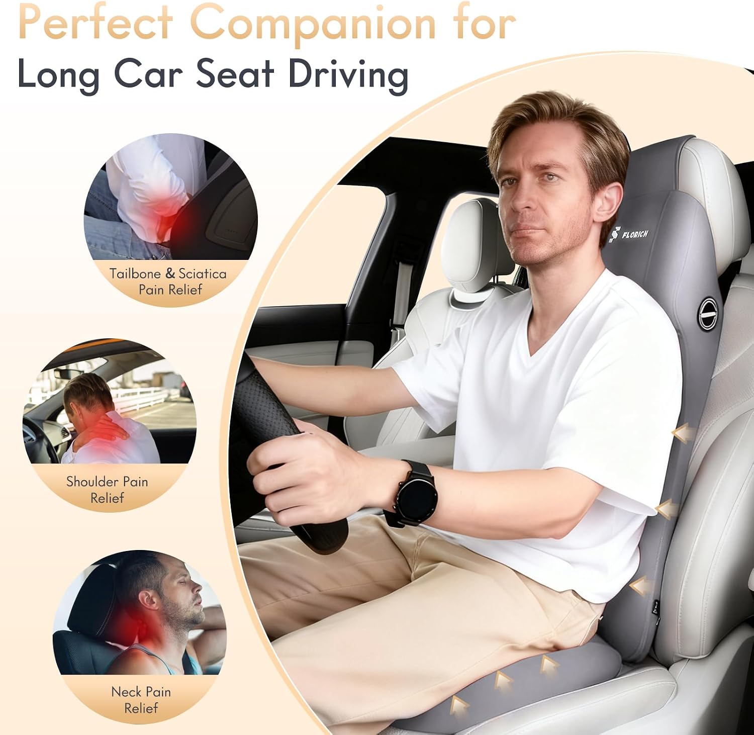 Detalle de FLORICH Car Seat Cushion, Memory Foam