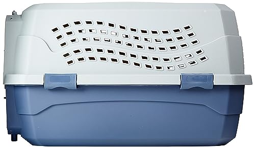 Detalle de Amazon Basics caisse à animal domestique à deux portes, chargement par le haut – bleu (L58 x l38 x H33 cm)
