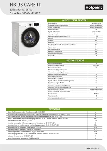 Thumbnail 8 de Hotpoint Ariston HB 123 CARE IT – Lavatrice 12 Kg: efficiente e attenta agli abiti, con programmi dedicati