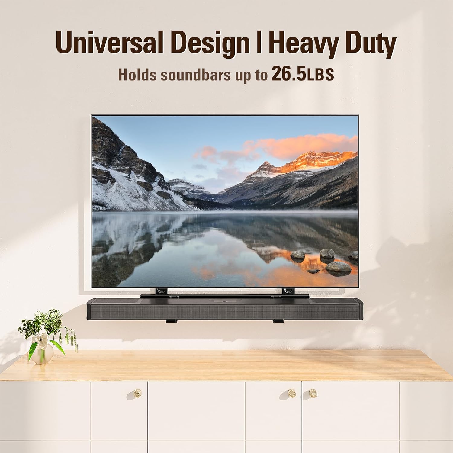 Detalle 2 de Mounting Dream MD5428 Soundbar Mount, Adjustable Holder, Up to 26.5 lb