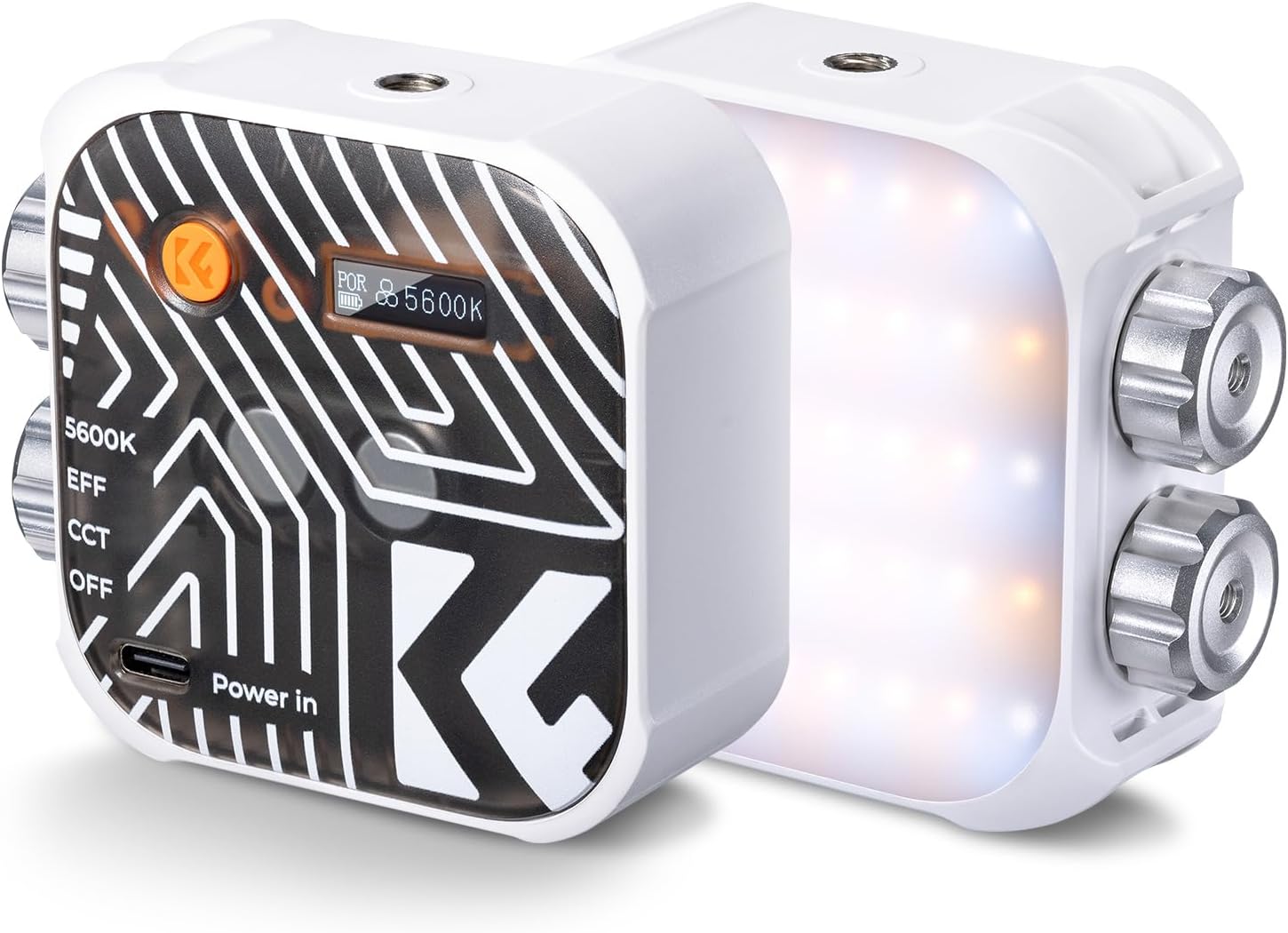Detalle de K&F CONCEPT Magnetic Camera Light (15 effects) 2500K–9900K CRI 96+ Rechargeable LED Fill Light, White