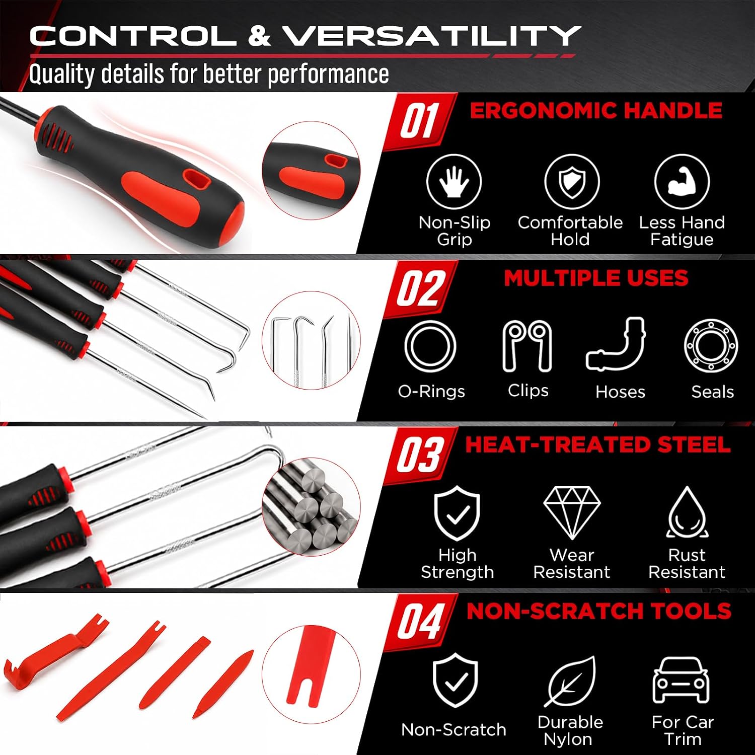 Thumbnail 3 de SEDY 15-Piece Pick and Hook Tool Set with Magnetic Pickup Tool