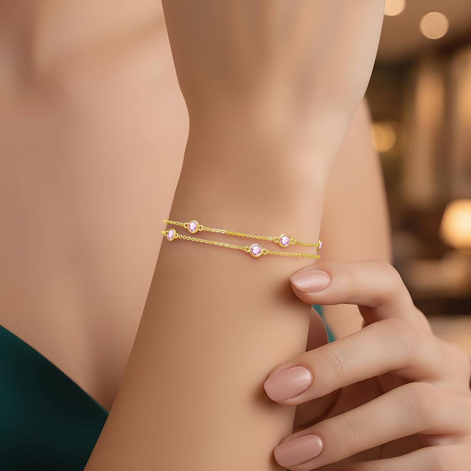 Detalle 2 de Louisa Secret Damen Armband mit Pferdeaugen-Anhänger aus 925 Sterling Silber, Zirkonia, verstellbar