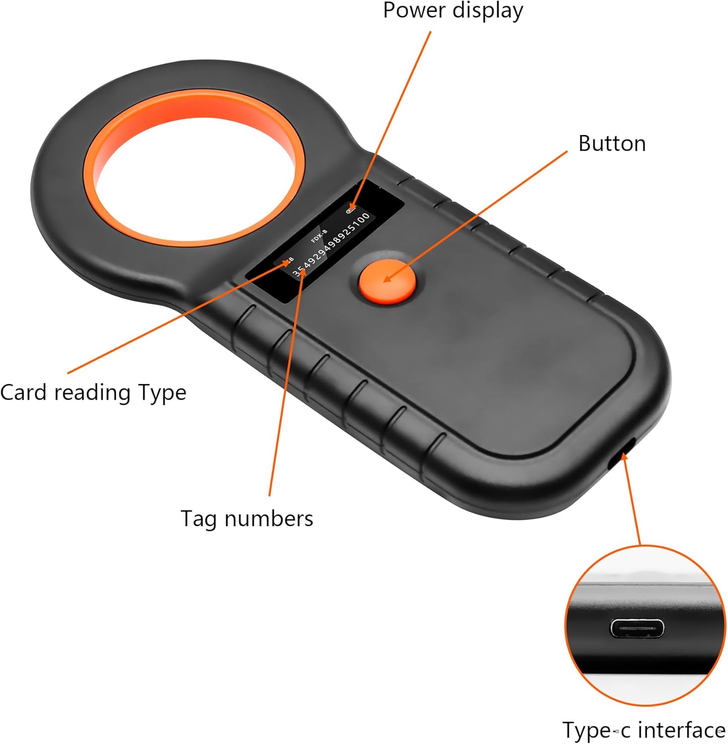 Detalle 2 de Gbformat Haustier Mikrochip-Scanner OLED