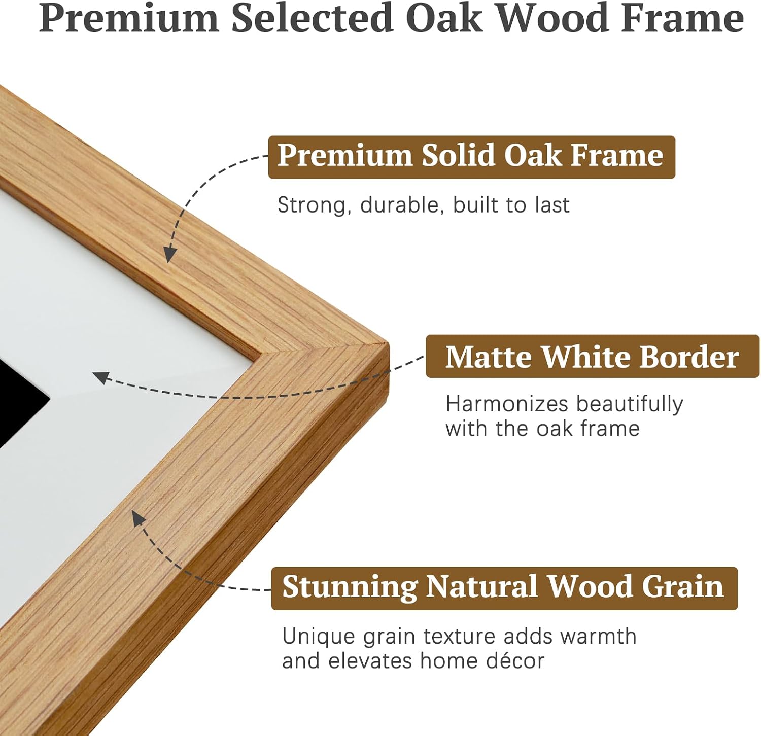 Thumbnail 2 de 94% sRGB 15.6 Inch Large Frameo Oak Wood Digital Photo Frame