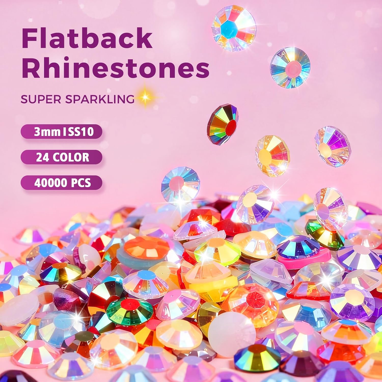 Detalle de Redtwo 40000Pcs Resin Jelly Rhinestones Bedazzling Kit
